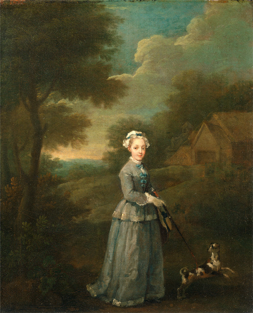 Detail of Miss Wood Miss Wood with her Dog by William Hogarth