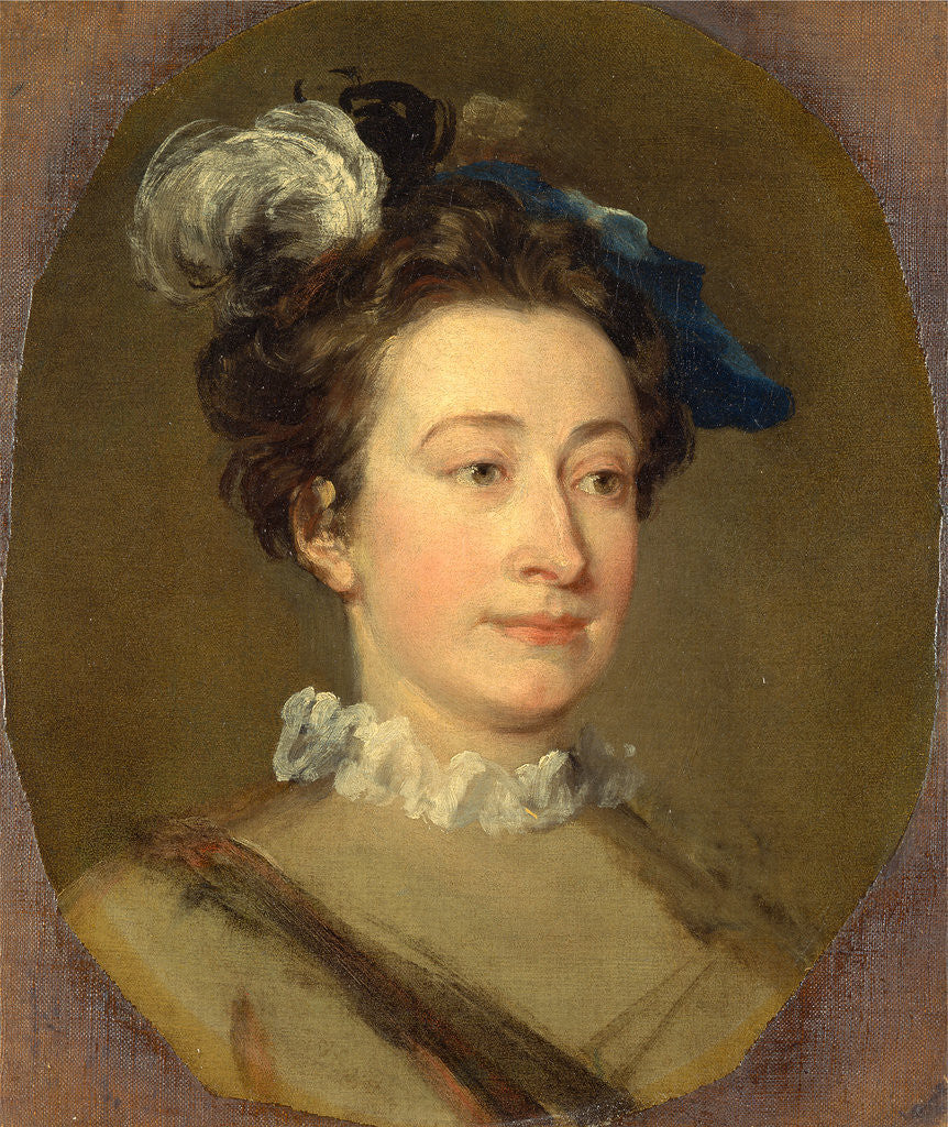 Detail of Girl in a Plumed Hat by William Hogarth