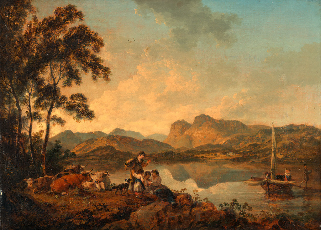 Detail of Langdale Pikes from Lowood by Julius Caesar Ibbetson
