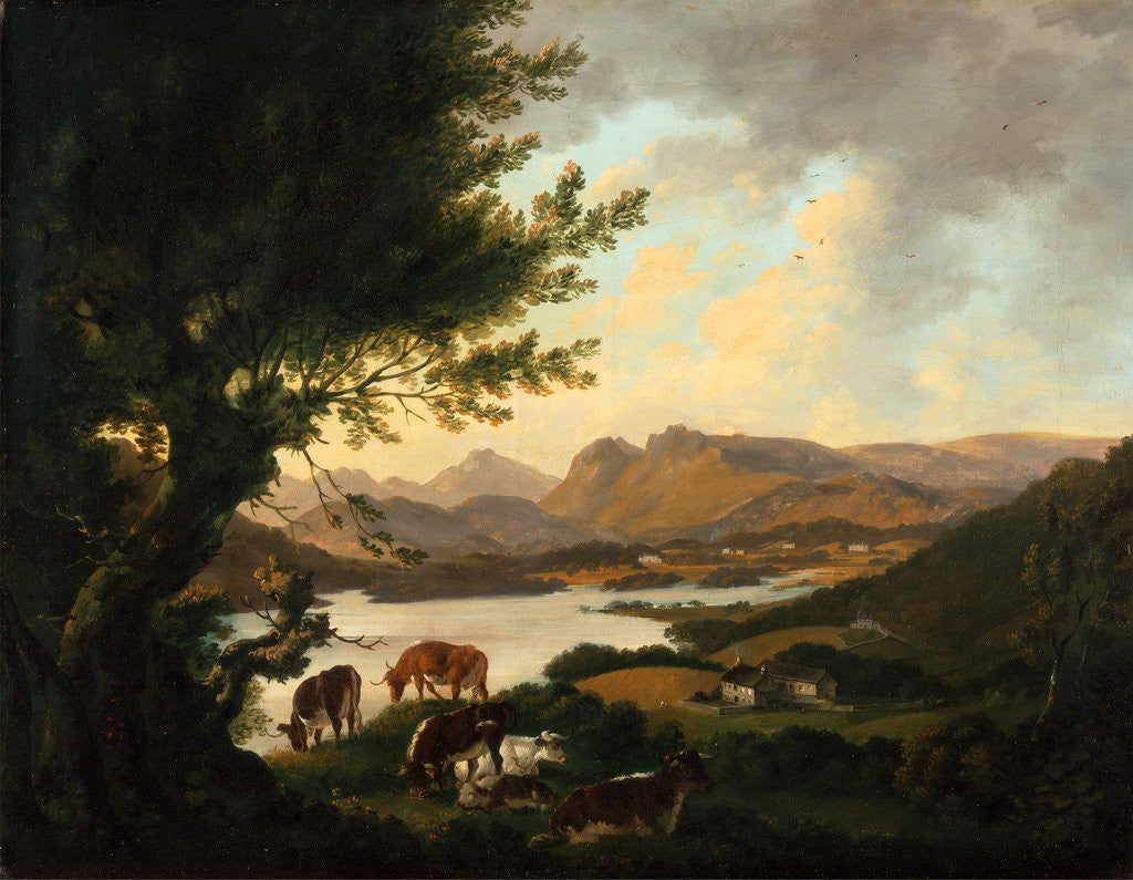 Detail of Lake Windermere by Julius Caesar Ibbetson