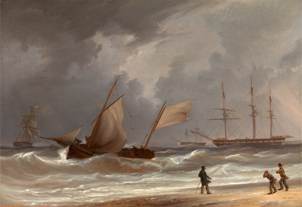 Detail of A Lugger Driving Ashore in a Gale by William Joy