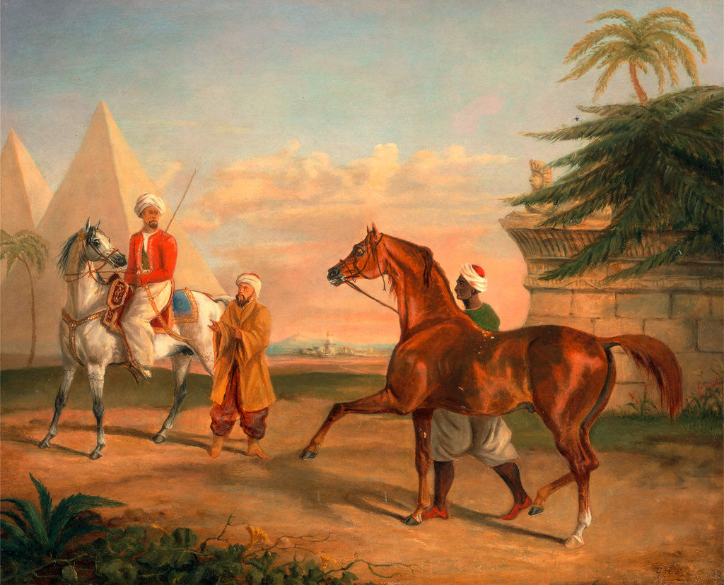 Detail of Mameluke purchasing an Arabian stallion by George Henry Laporte