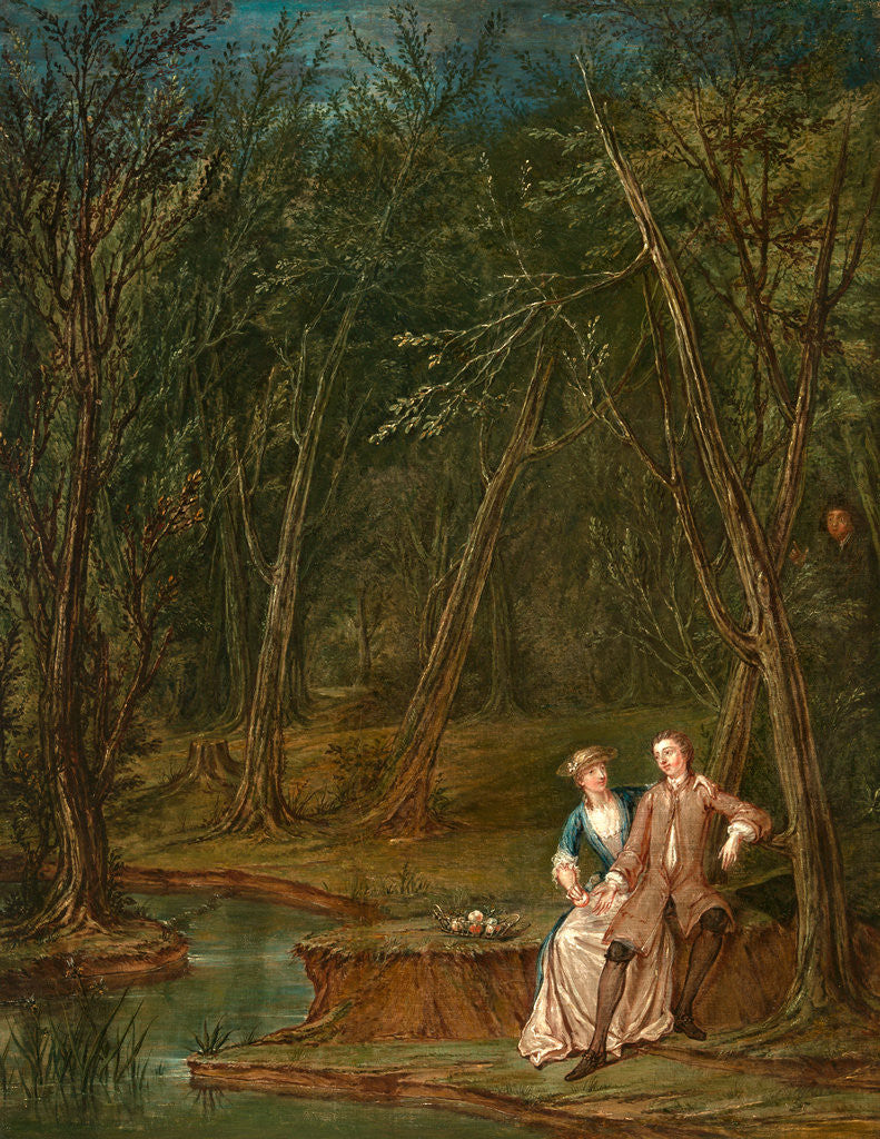 Detail of Lovers in a glade Lovers in a Glade (II) by Marcellus Laroon the Younger
