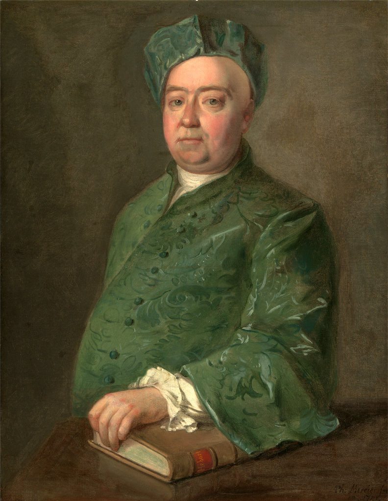 Detail of An Unknown Man by Philippe Mercier