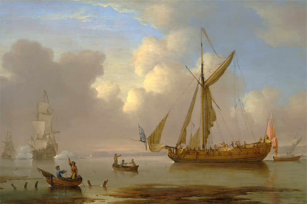 Detail of Royal Yacht Becalmed at Anchor by Peter Monamy