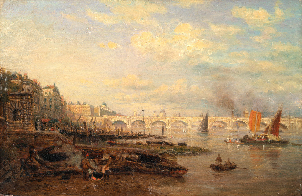 Detail of The Thames and Waterloo Bridge from Somerset House by London Frederick Nash