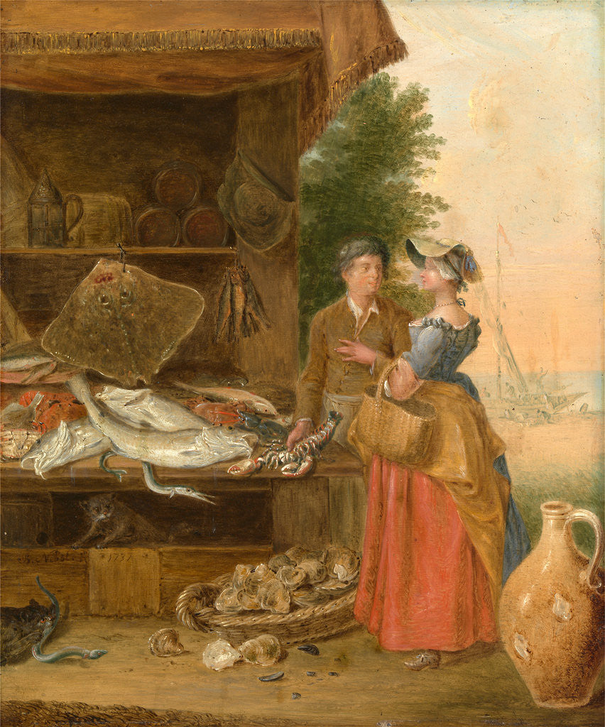 Detail of Fishmonger's stall by Balthazar Nebot