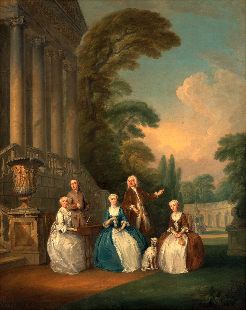 Detail of Portrait of a Family Conversation Piece by Joseph Francis Nollekens