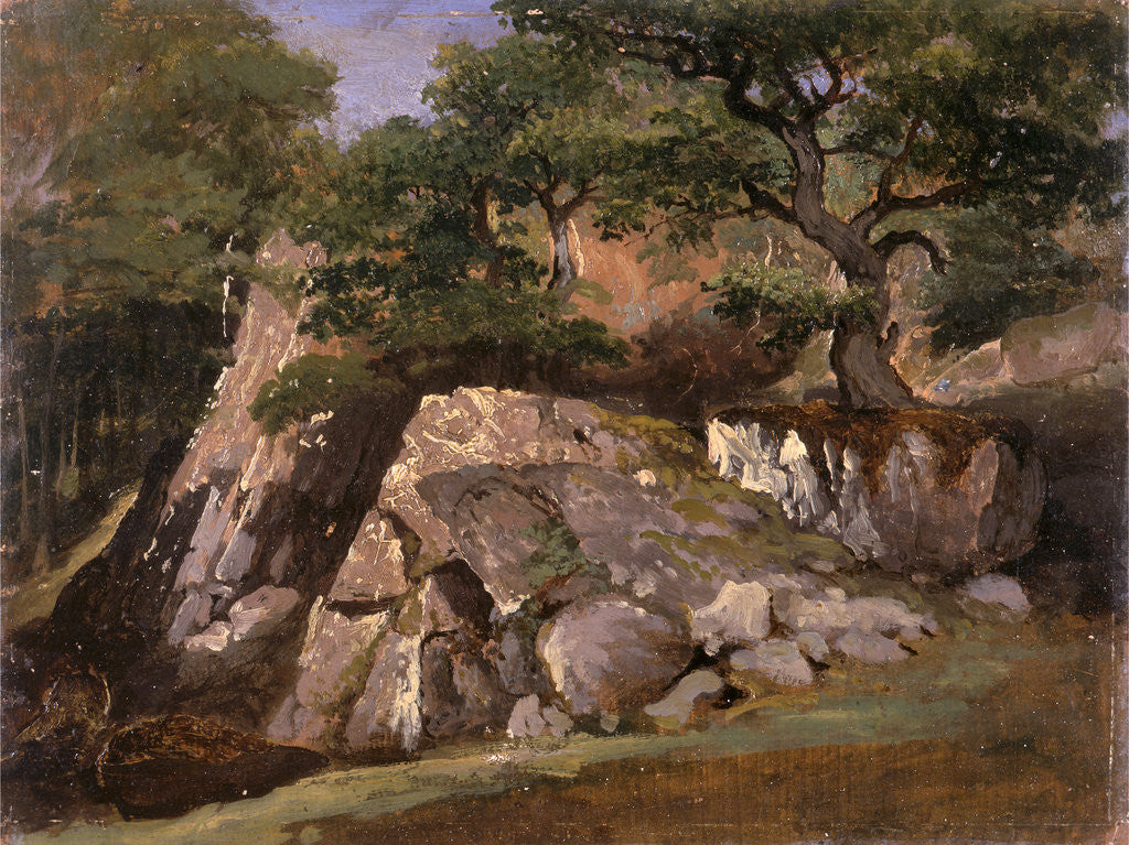 Detail of A View of the Valley of Rocks near Mittlach (Alsace) by James Arthur O'Connor