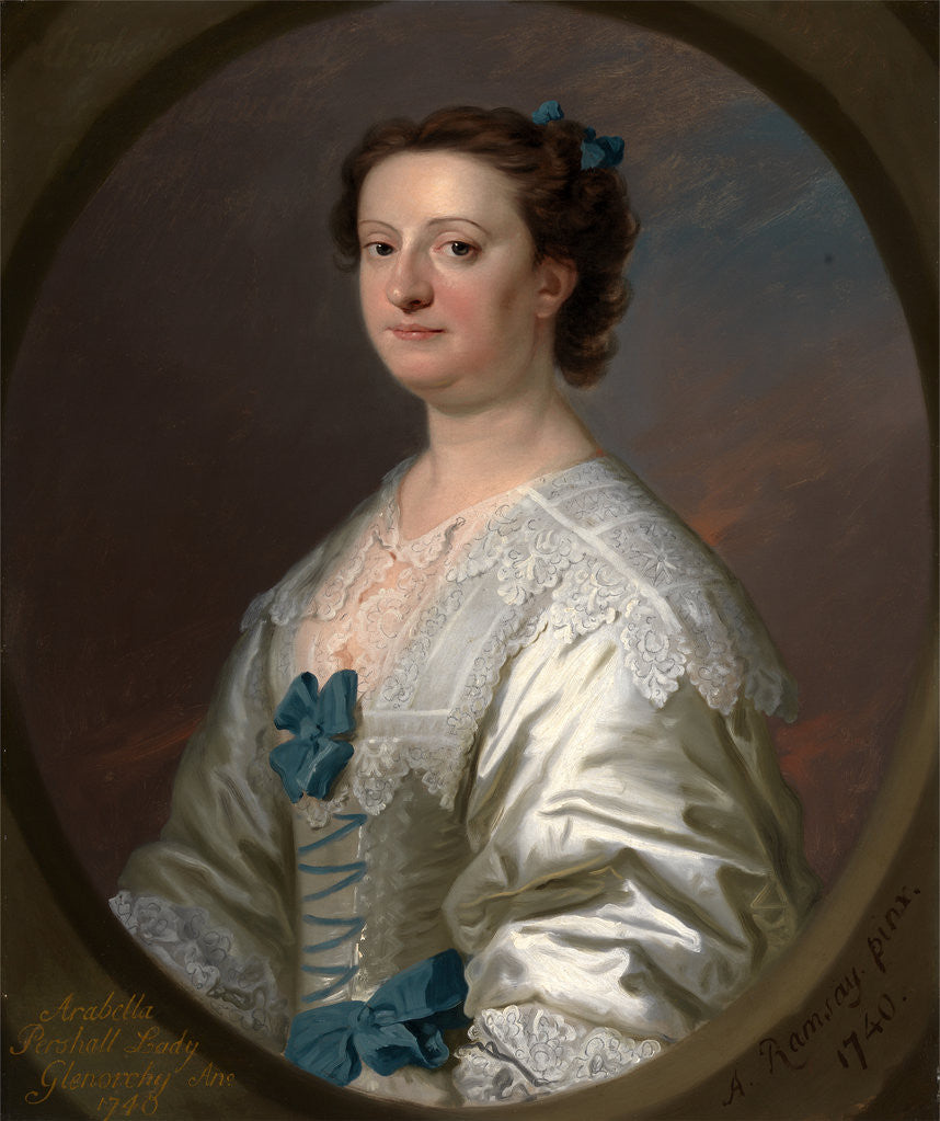 Detail of Arabella Pershall, Lady Glenorchy by Allan Ramsay