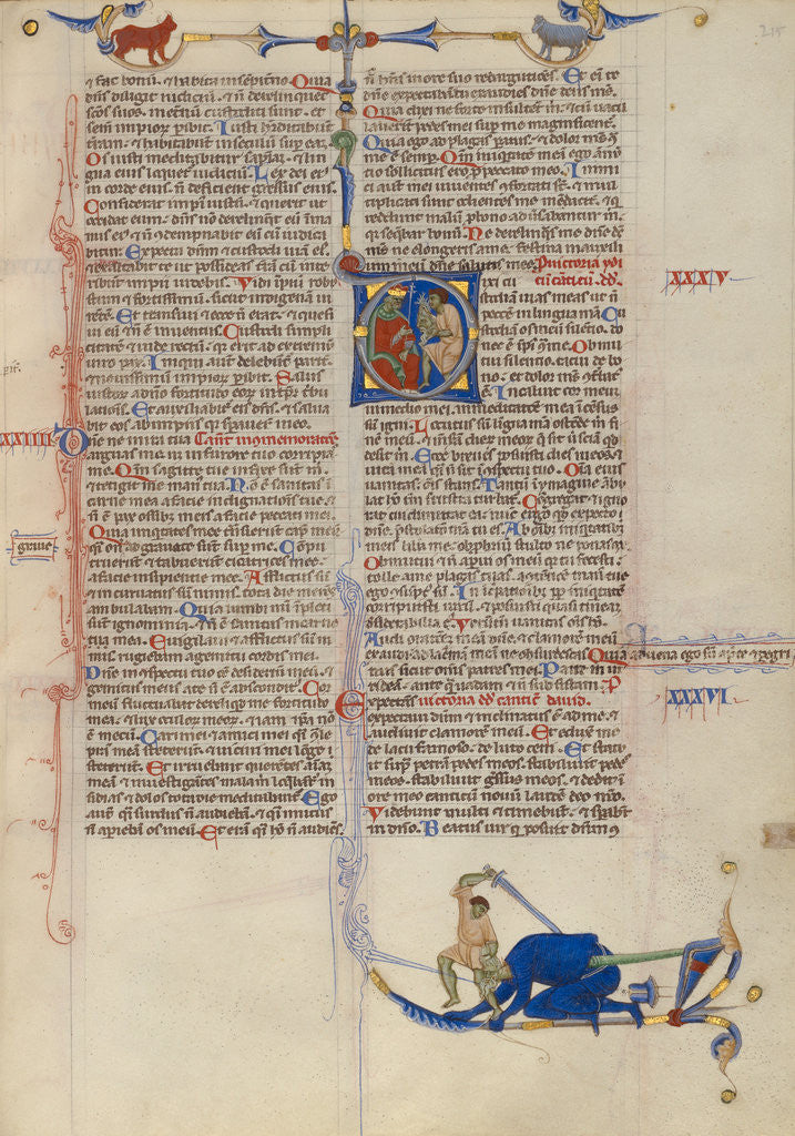 Detail of Initial D: David Presenting the Head of Goliath to King Saul by Anonymous