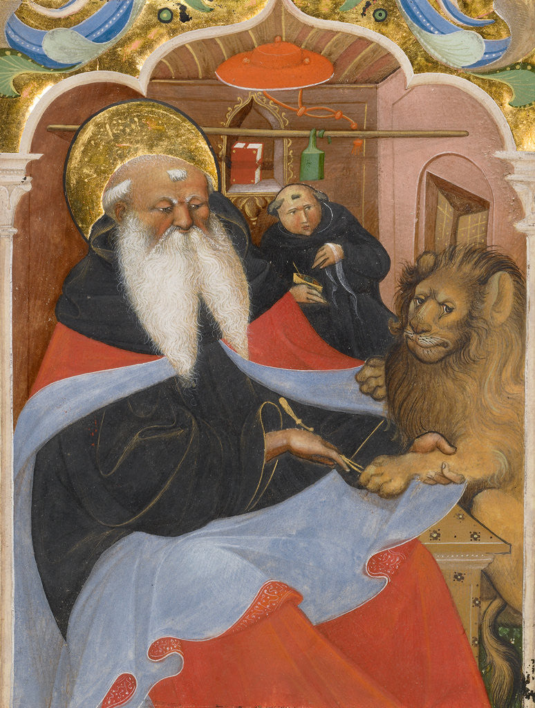 Detail of Saint Jerome Extracting a Thorn from a Lion's Paw by Master of the Murano Gradual