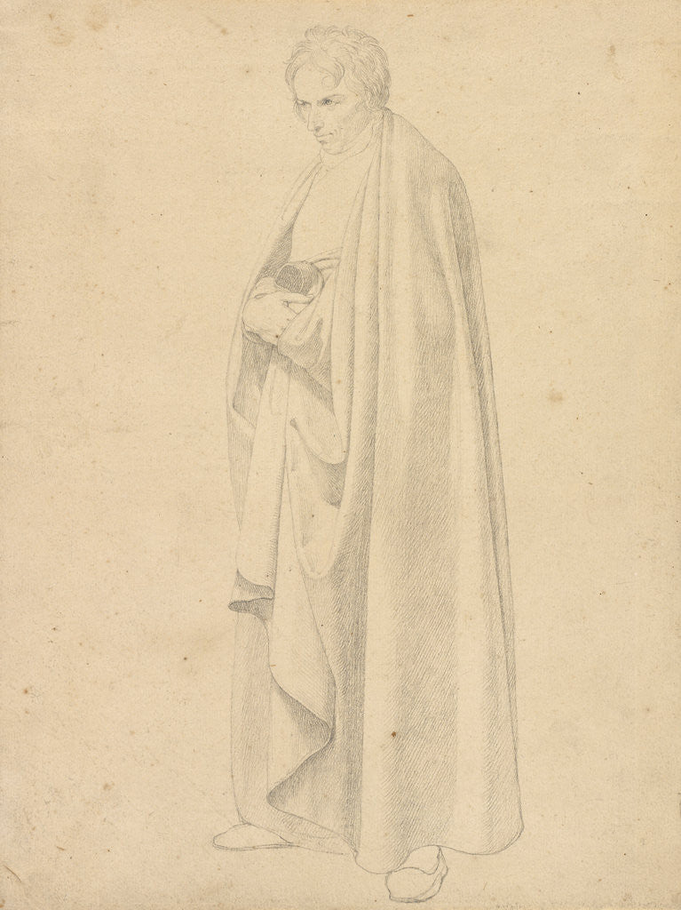 Detail of Joseph Wintergerst in a Floor-length Coat, Standing, with his Hands Placed on Top of one another by Wilhelm von Schadow