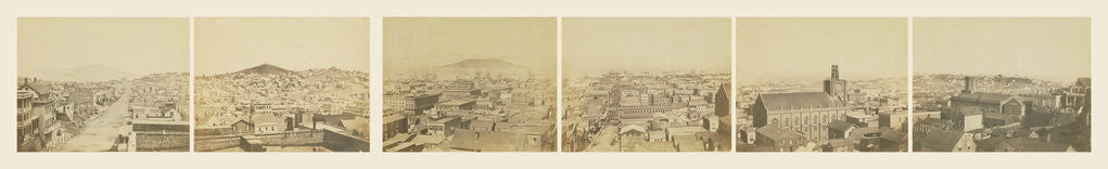 Detail of Six-part Panorama of San Francisco by Carleton Watkins