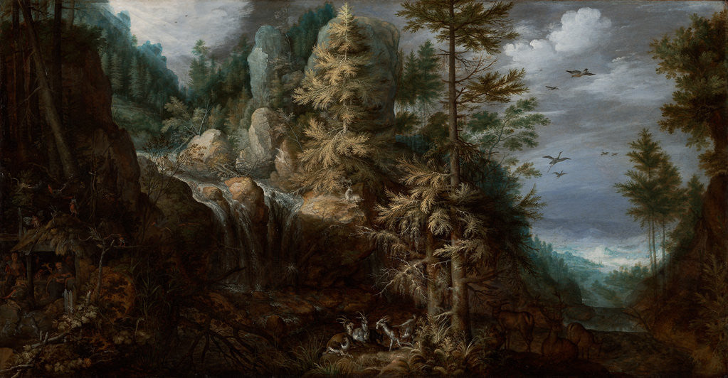 Detail of Landscape with the Temptation of Saint Anthony by Roelandt Savery