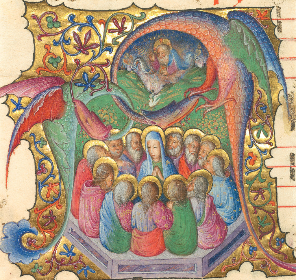 Detail of Initial A: Pentecost by Stefano da Verona