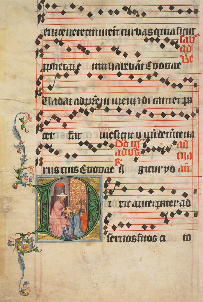 Detail of Initial D: Biblical Scene by Circle of the Master of the Golden Bull