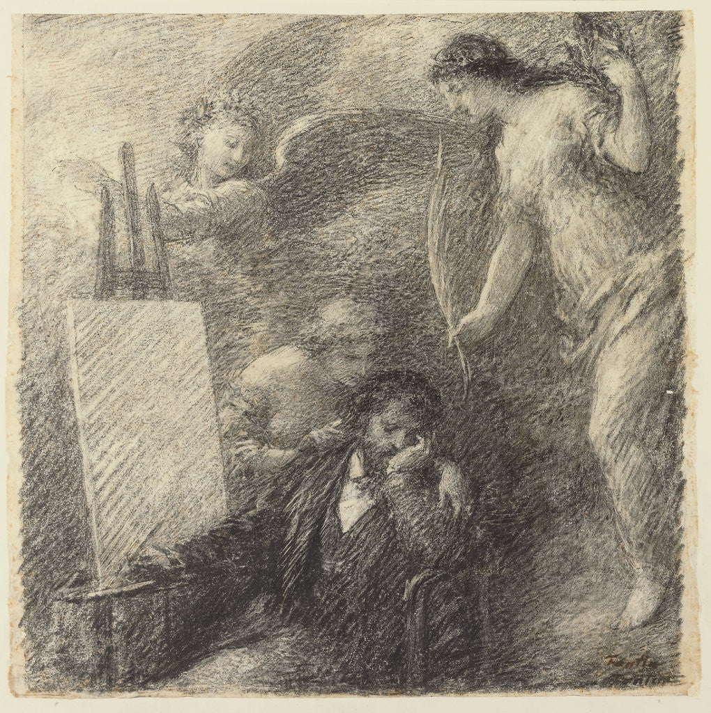 Detail of Le Découragement de l'artiste (The Discouraged Artist) by Henri Fantin-Latour