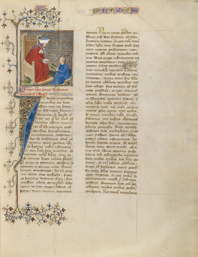 Detail of Boethius Instructs a Young Boy in Arithmetic by Virgil Master