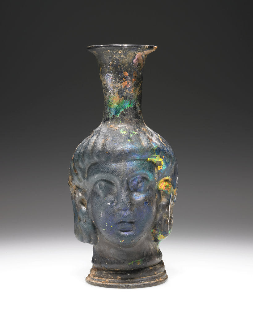 Detail of Mold-blown Head flask by Anonymous
