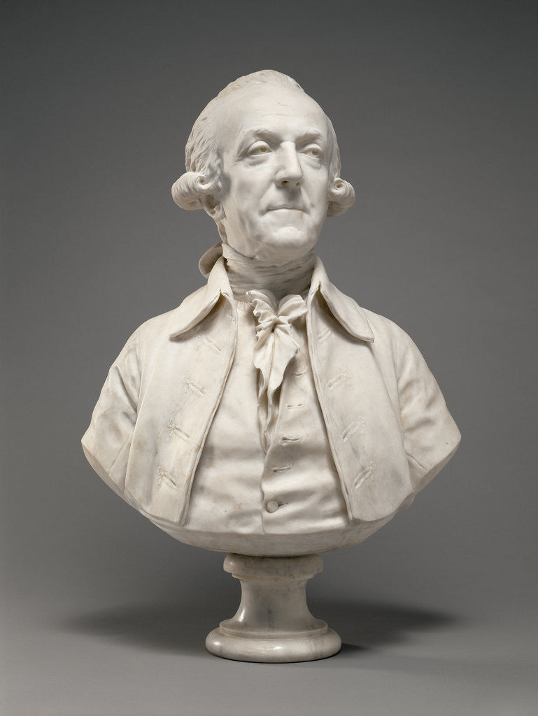 Detail of Bust of Marie-Sébastien-Charles-François Fontaine de Biré by Jean-Antoine Houdon