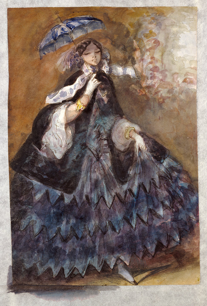 Detail of Woman with a Parasol by Constantin Guys