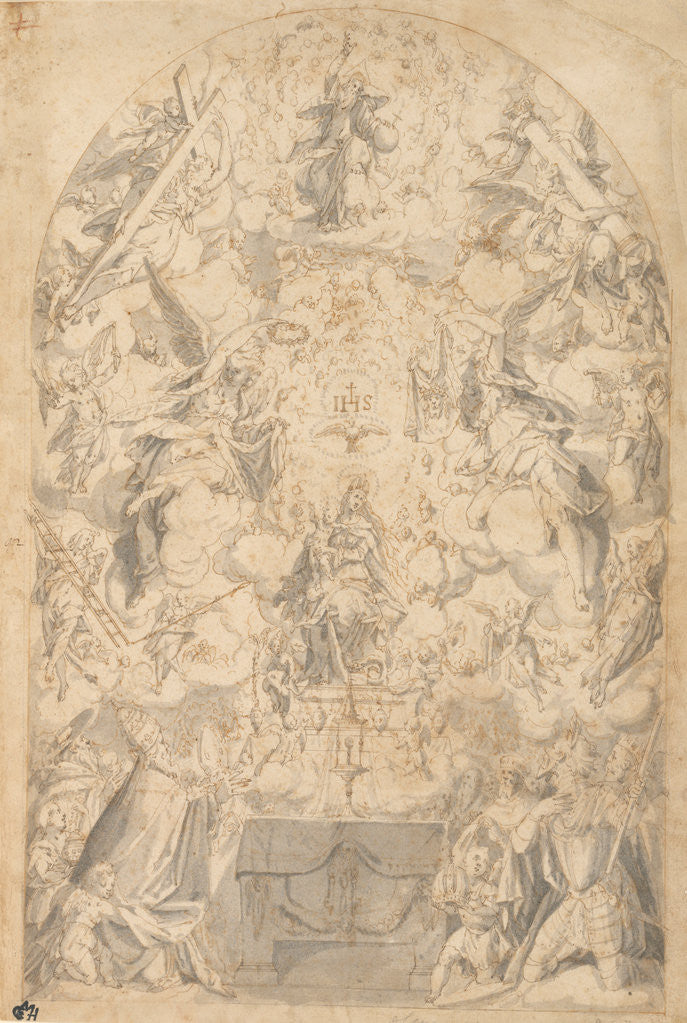 Detail of Madonna and Child with Angels Bearing Symbols of the Passion by Friedrich Sustris