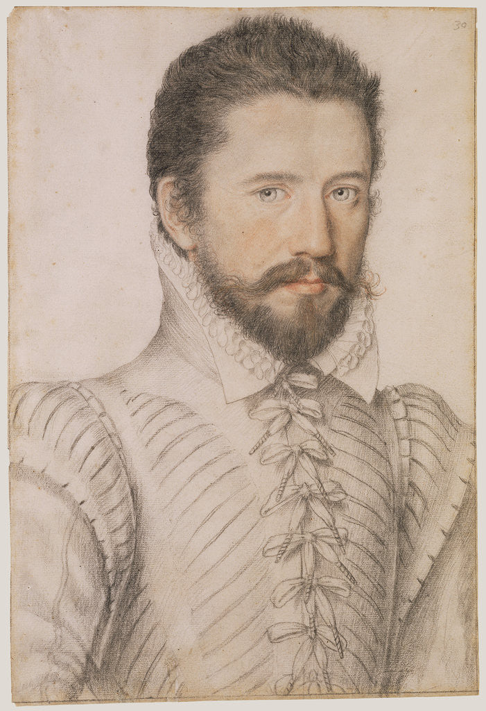 Detail of Portrait of a bearded man, half-length, wearing a slashed doublet by L'Anonyme Lécurieux