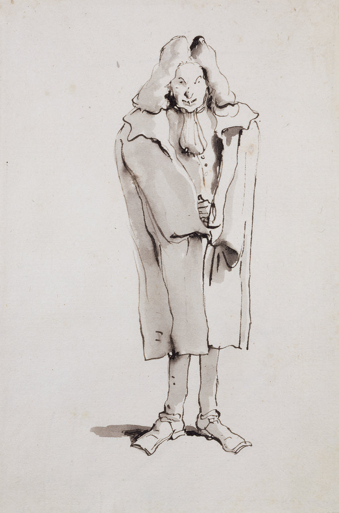 Detail of Caricature of a Man Wearing an Overcoat by Giovanni Battista Tiepolo