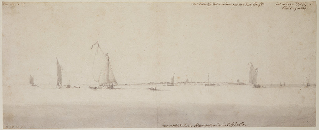 Detail of Calm Sea by Willem van de Velde the Younger