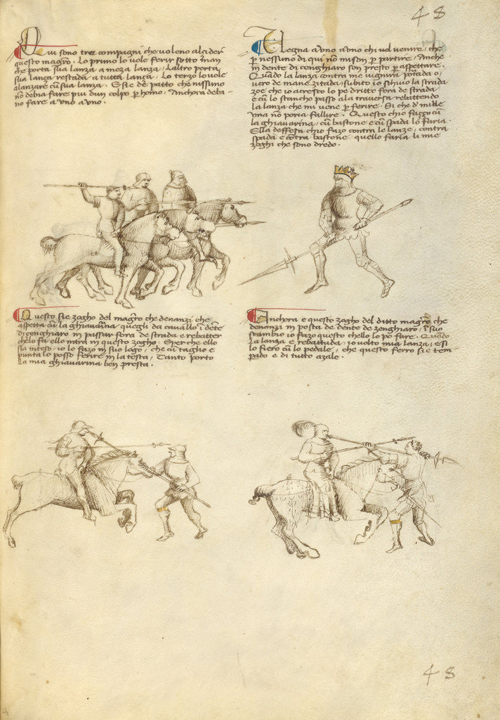 Detail of Combat against an Equestrian Opponent with Lance by Fiore Furlan dei Liberi da Premariacco