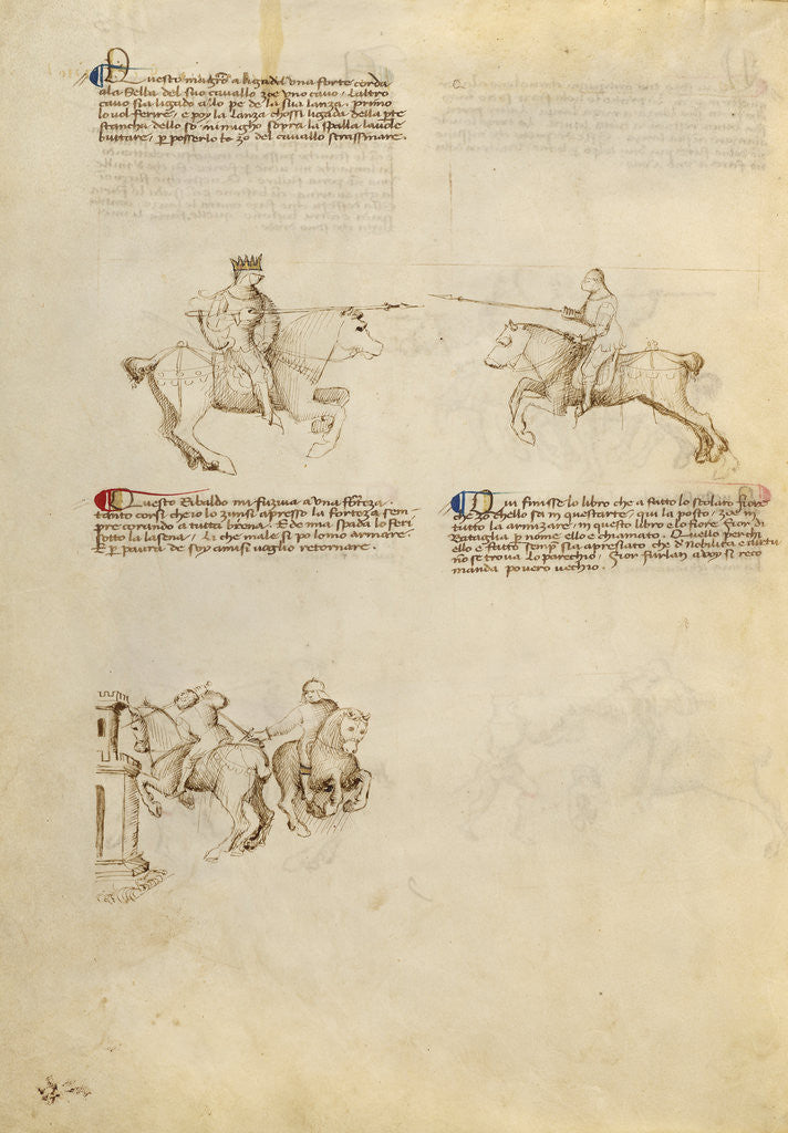 Detail of Equestrian Combat with Lance and Dagger by Fiore Furlan dei Liberi da Premariacco