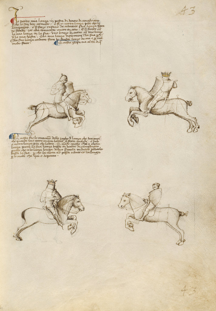 Detail of Equestrian Combat with Lance by Fiore Furlan dei Liberi da Premariacco