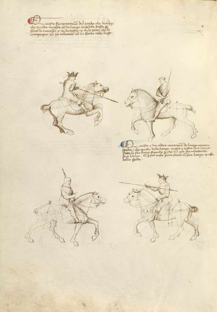 Detail of Equestrian Combat with Lance and Sword by Fiore Furlan dei Liberi da Premariacco