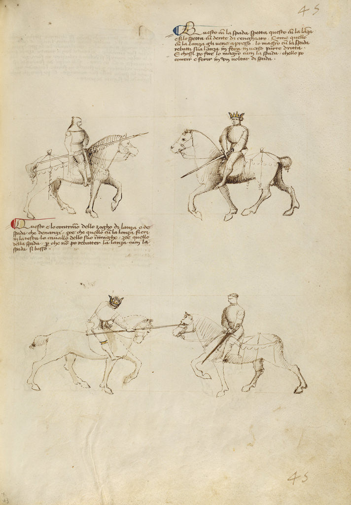Detail of Equestrian Combat with Lance and Sword by Fiore Furlan dei Liberi da Premariacco