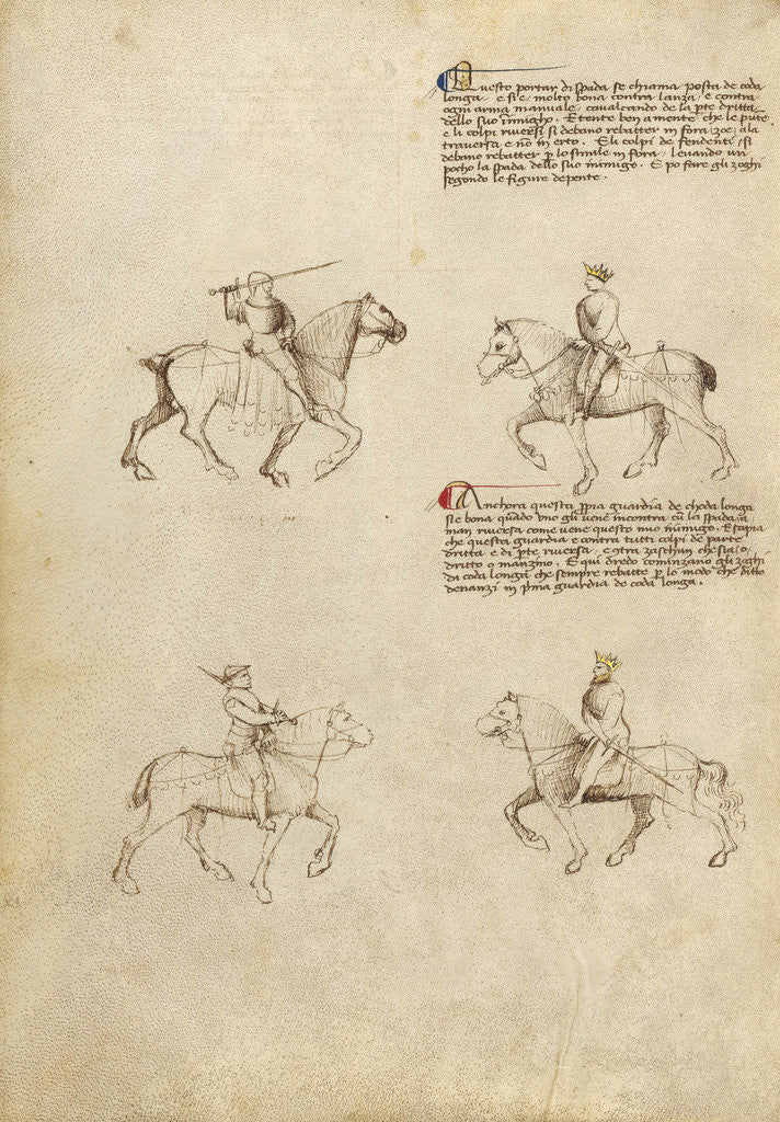 Detail of Equestrian Combat with Sword by Fiore Furlan dei Liberi da Premariacco