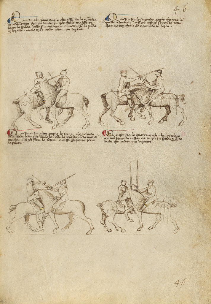 Detail of Equestrian Combat with Sword by Fiore Furlan dei Liberi da Premariacco