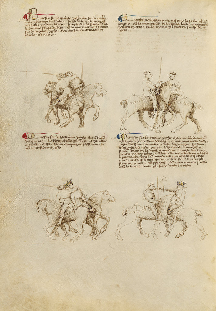 Detail of Equestrian Combat with Sword by Fiore Furlan dei Liberi da Premariacco