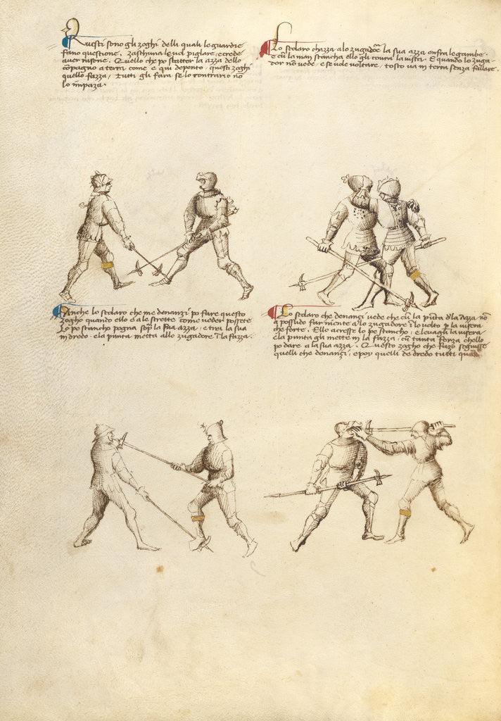 Detail of Combat with Pollaxe by Fiore Furlan dei Liberi da Premariacco