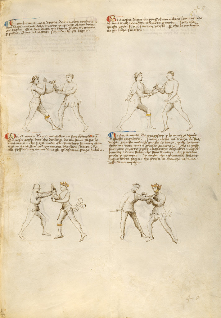 Detail of Combat with Dagger by Fiore Furlan dei Liberi da Premariacco
