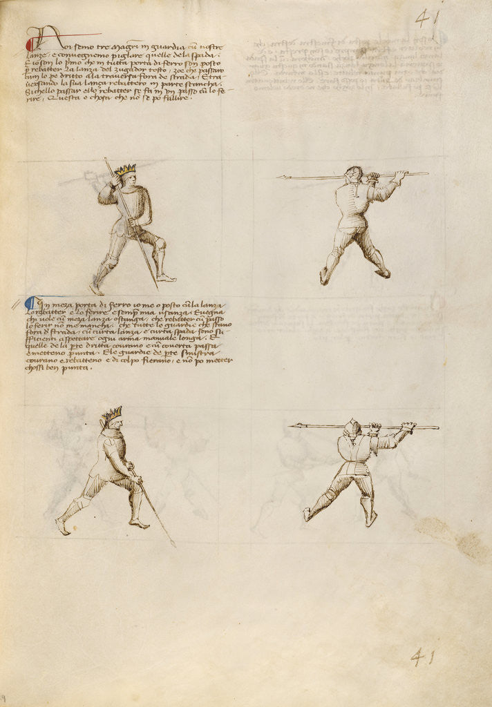 Detail of Combat with Lance by Fiore Furlan dei Liberi da Premariacco