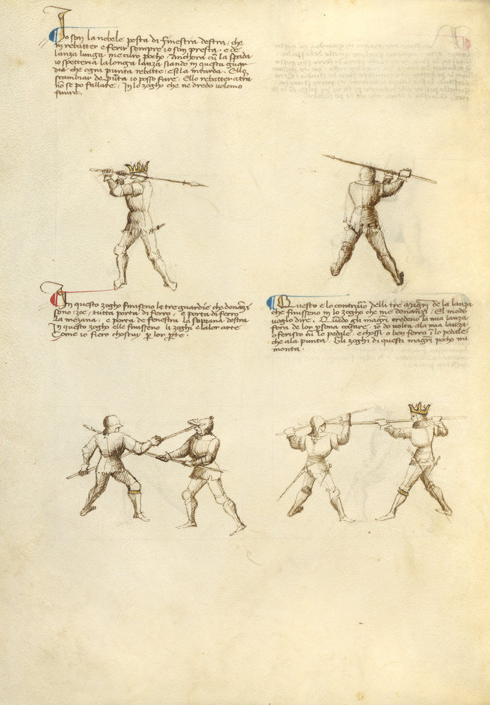 Detail of Combat with Lance by Fiore Furlan dei Liberi da Premariacco