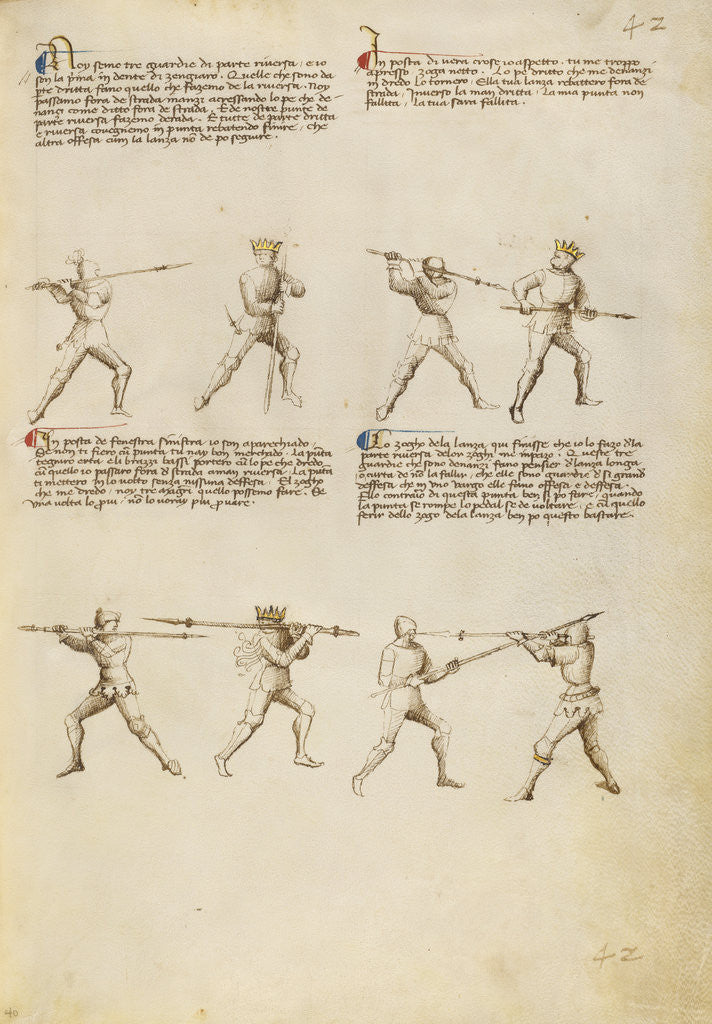 Detail of Combat with Lance by Fiore Furlan dei Liberi da Premariacco