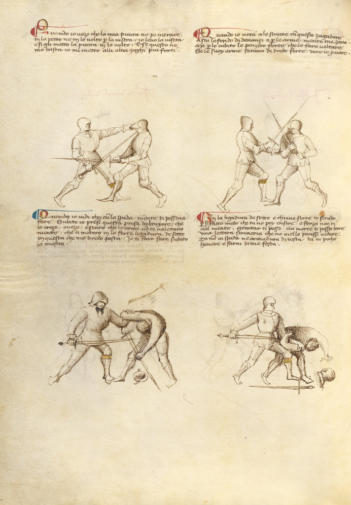 Detail of Combat with Sword by Fiore Furlan dei Liberi da Premariacco