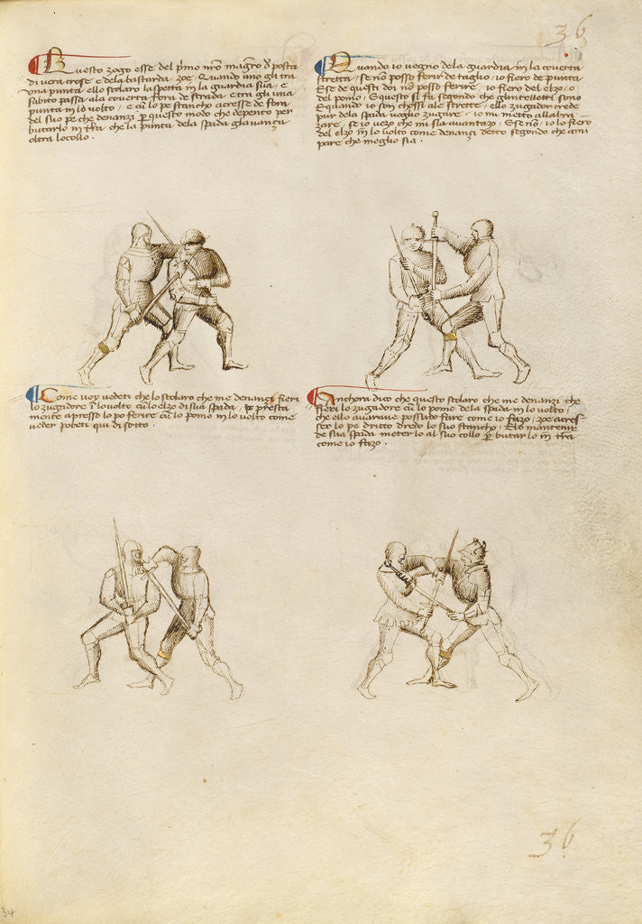 Detail of Combat with Sword by Fiore Furlan dei Liberi da Premariacco