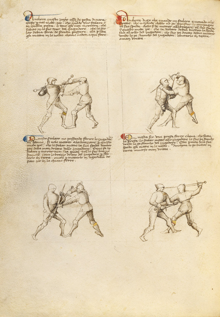 Detail of Combat with Sword by Fiore Furlan dei Liberi da Premariacco