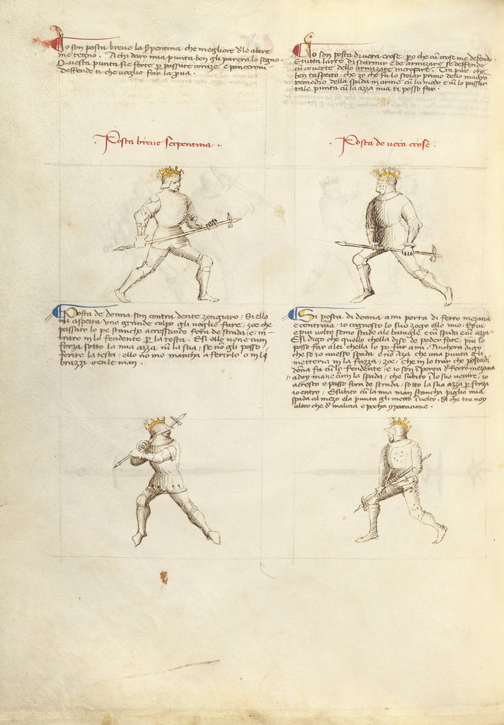 Detail of Combat with Pollaxe by Fiore Furlan dei Liberi da Premariacco