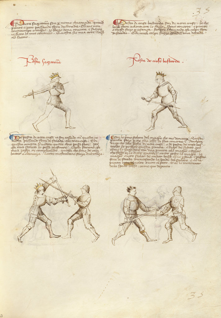 Detail of Combat with Sword by Fiore Furlan dei Liberi da Premariacco