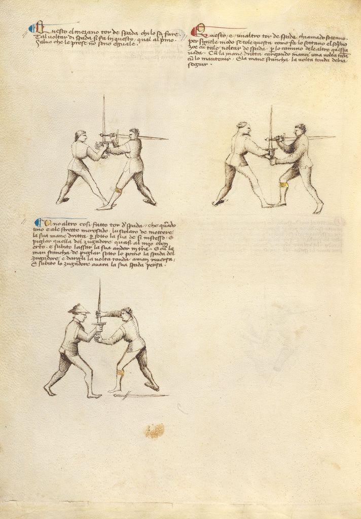 Detail of Combat with Sword by Fiore Furlan dei Liberi da Premariacco