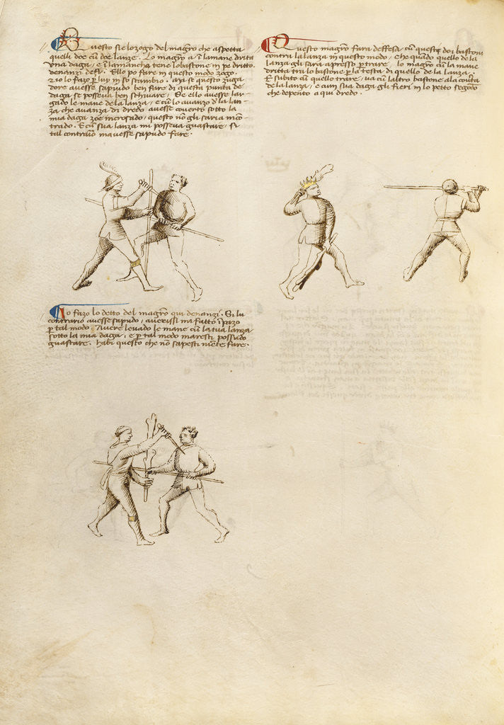 Detail of Combat with Dagger and Staff by Anonymous